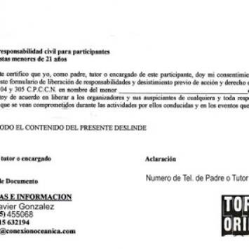 Torneo de Surf // Autorizacion Menores